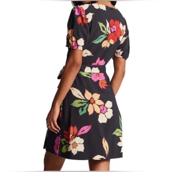 Billabong Hot Tropics Mini Wrap Dress Black Pebble XS A5 - Picture 3 of 6